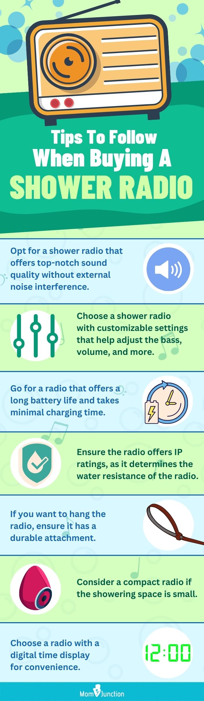 Tips To Follow When Buying A Shower Radio 302 Content topics (Infographic)