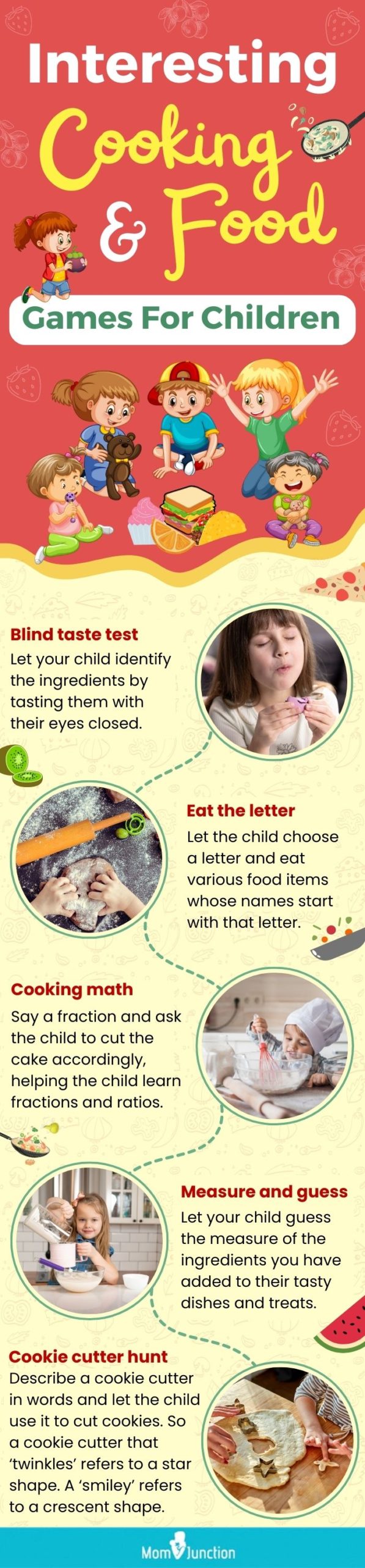 interesting cooking and food games for children (infographic)