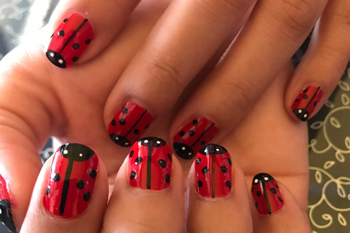 Ladybird nail art