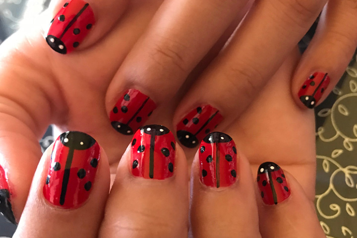 Ladybird nail art