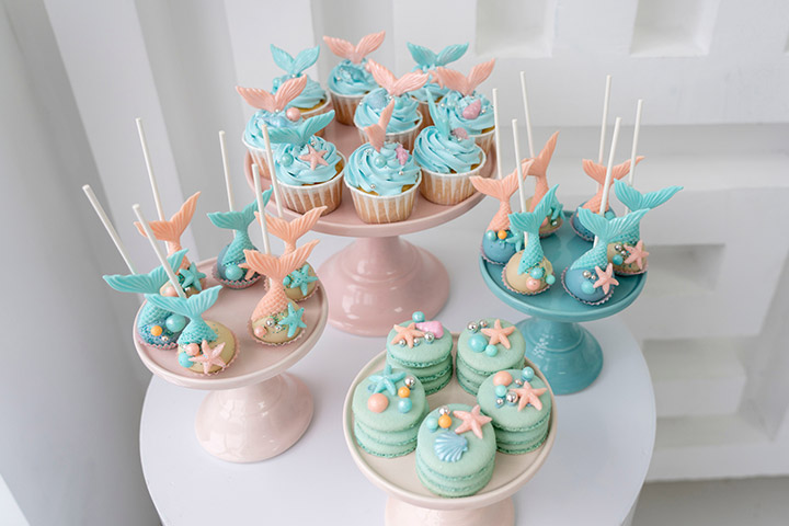Mermaid baby shower cupcake