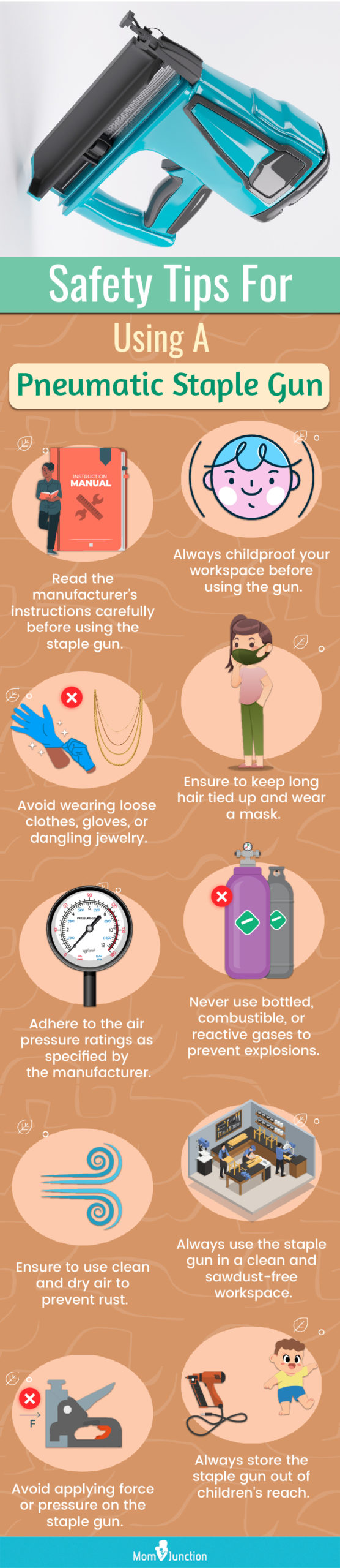 Safety Tips For Using A Pneumatic Staple Gun(infographic)