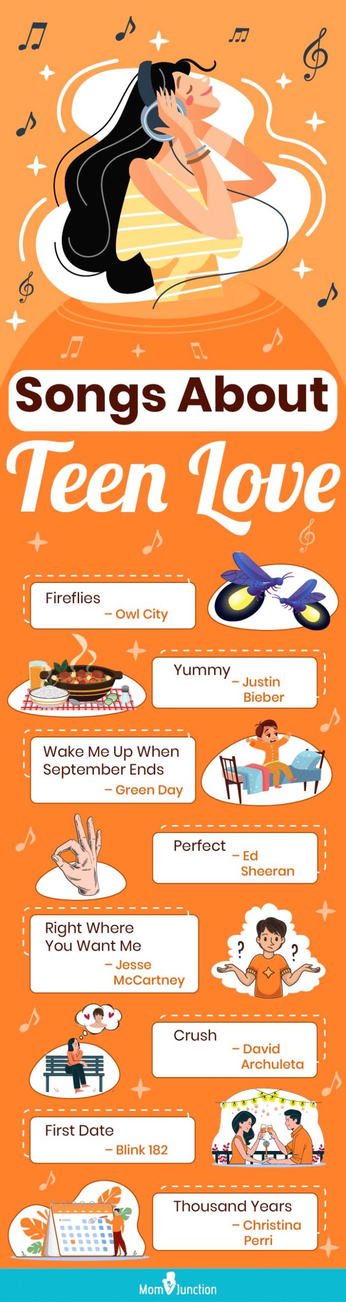 songs about teen love (infographic)