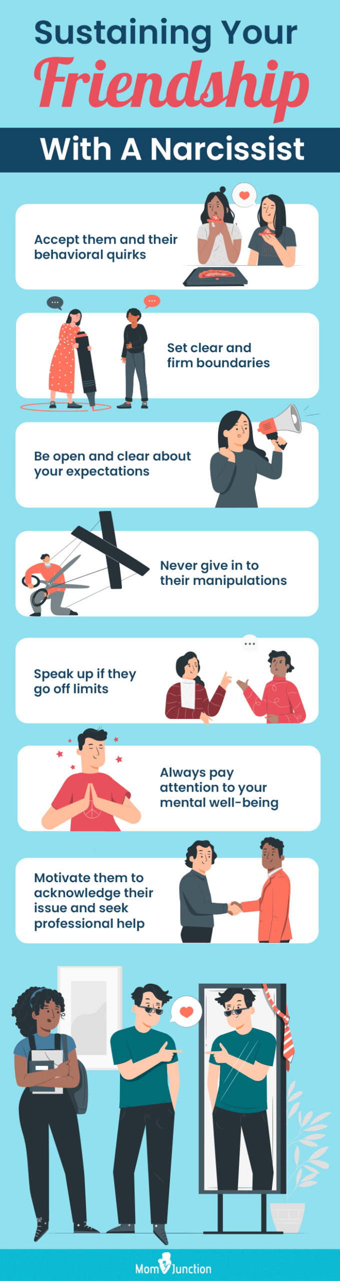 sustaining your friendship with a narcissist (infographic)