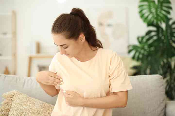 Woman may feel tender breasts during 2nd week of pregnancy
