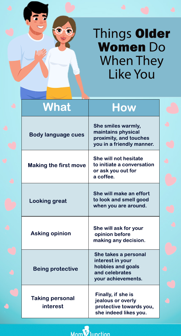 things older woman do when they likes you (infographic)