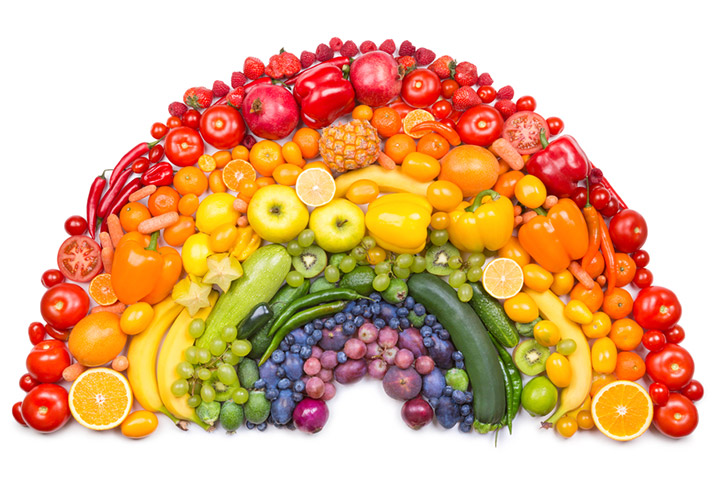 Vegetables and fruits rainbow