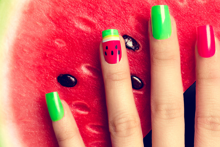Watermelon nail art