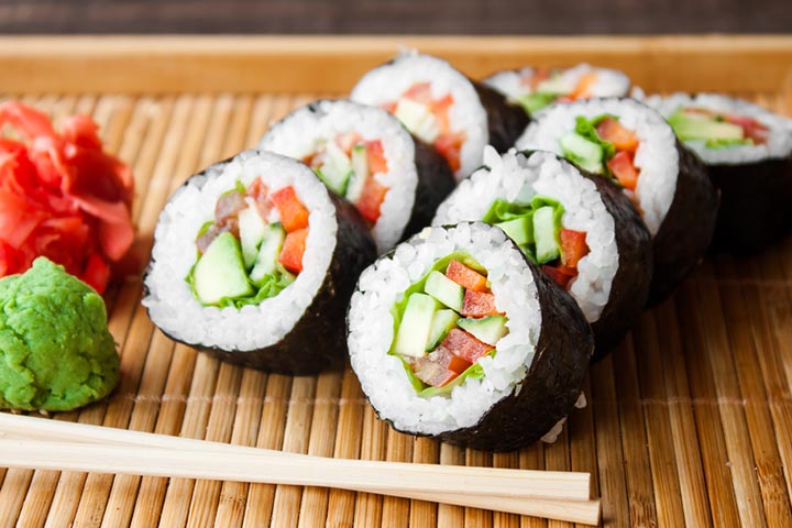 You can safely consume vegetable sushi rolls when pregnant