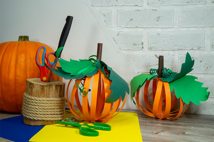 Pumpkin paper lantern activity for kids