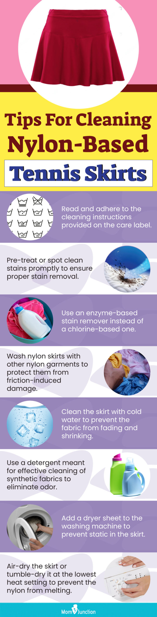 Tips For Cleaning Nylon Based Tennis Skirts (infographic)