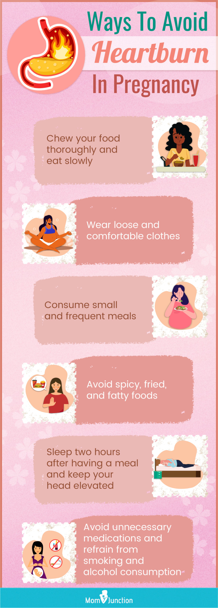 ways to avoid heartburn in pregnancy (infographic)
