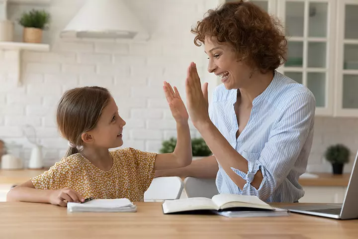 Applauding their perseverance and hard work helps build confidence in kids