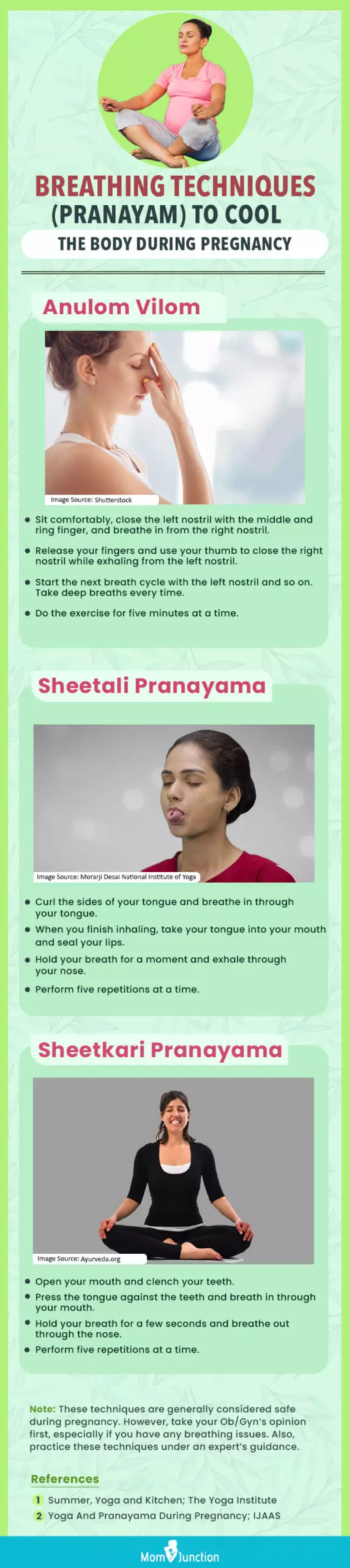 reathing techniques (Pranayam) to cool the body during pregnancy (infographic)