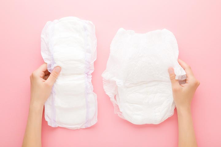 Use sanitary pads to manage bleeding after C-section