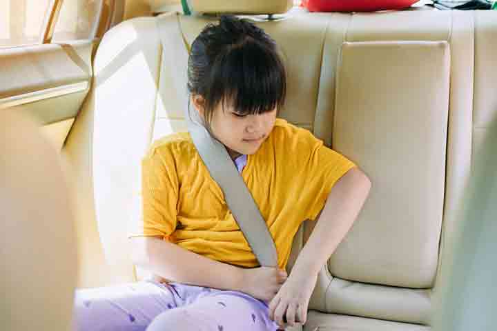 Ensure your child is wearing a seatbelt