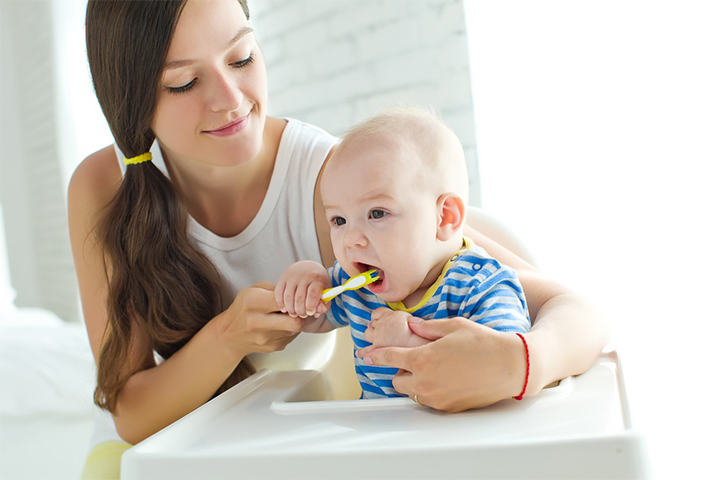 Brush your toddler’s teeth with adult toothpaste for minor yellow stains