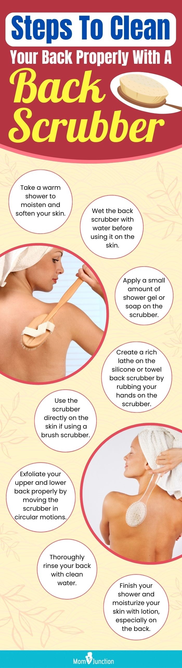 Steps To Clean Your Back Properly With A Back Scrubber (infographic)