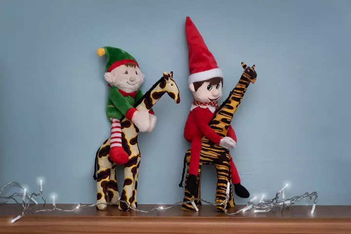 The Elf on the Shelf goes on a jungle safari