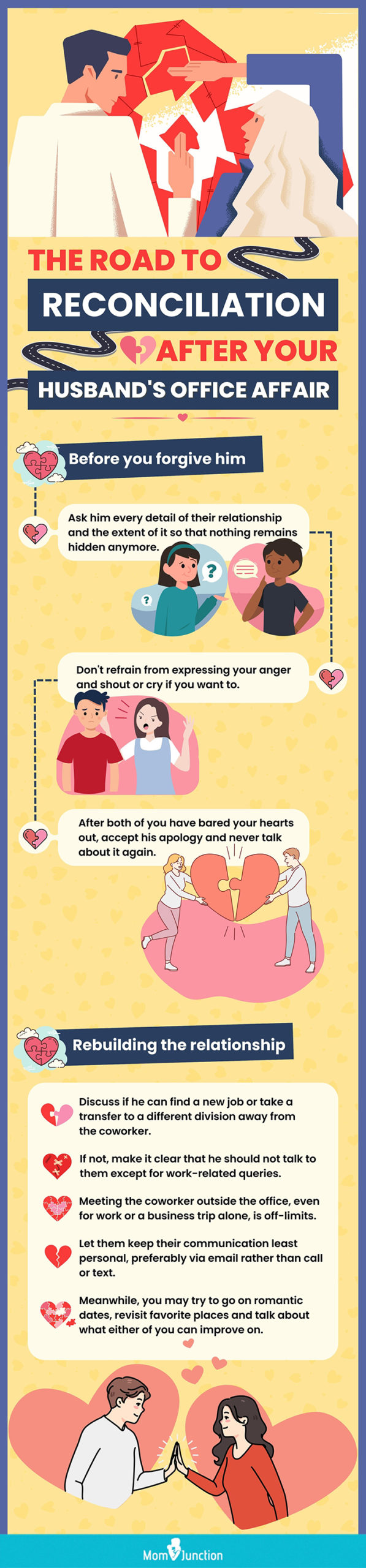 the road to reconciliation after your husband's office affair (infographic)