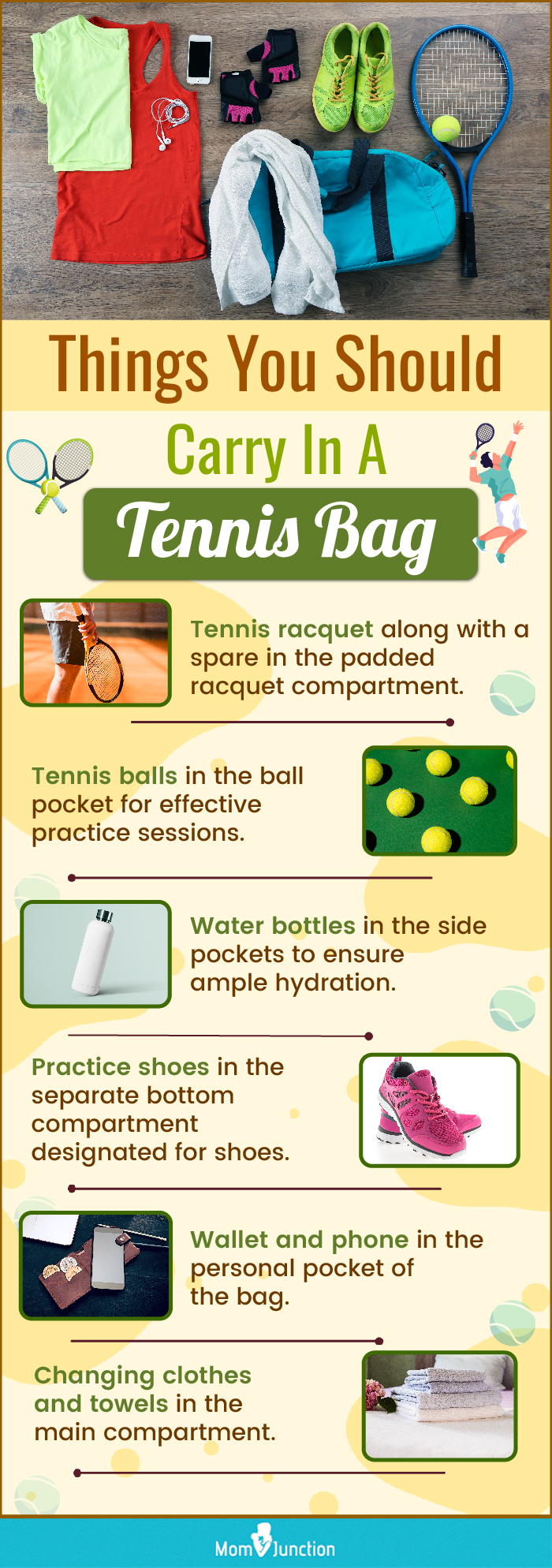 Things You Should Carry In A Tennis Bag(infographic)