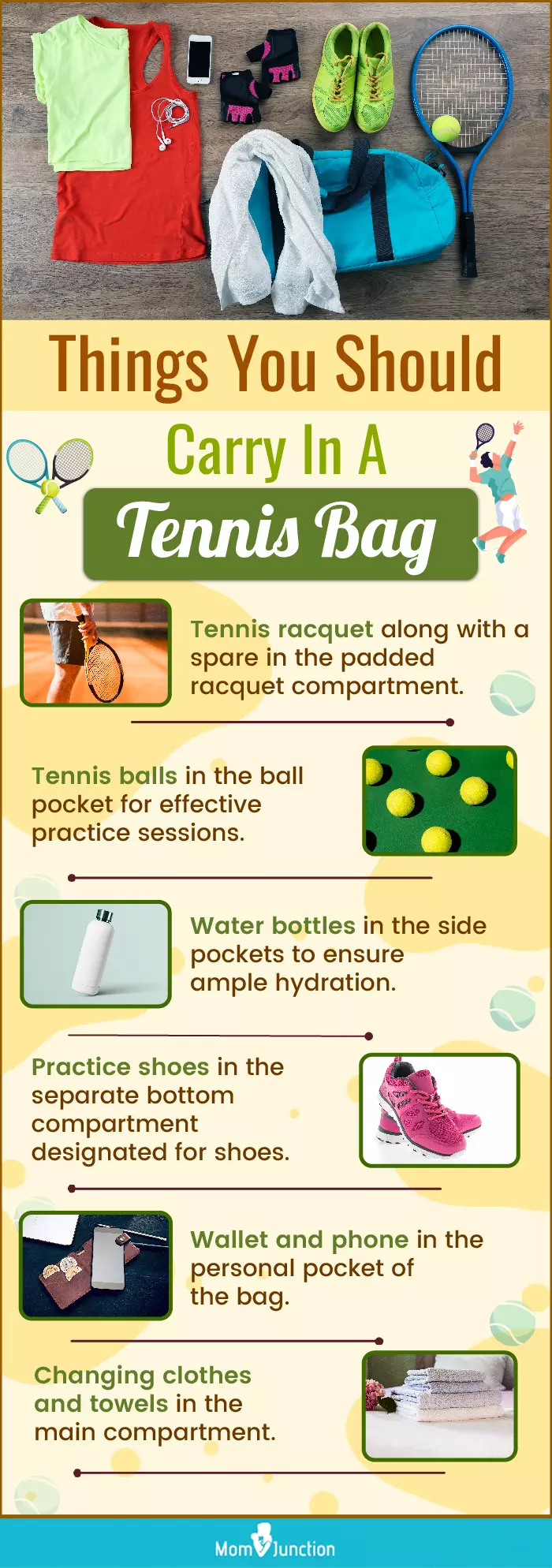 Things You Should Carry In A Tennis Bag(infographic)