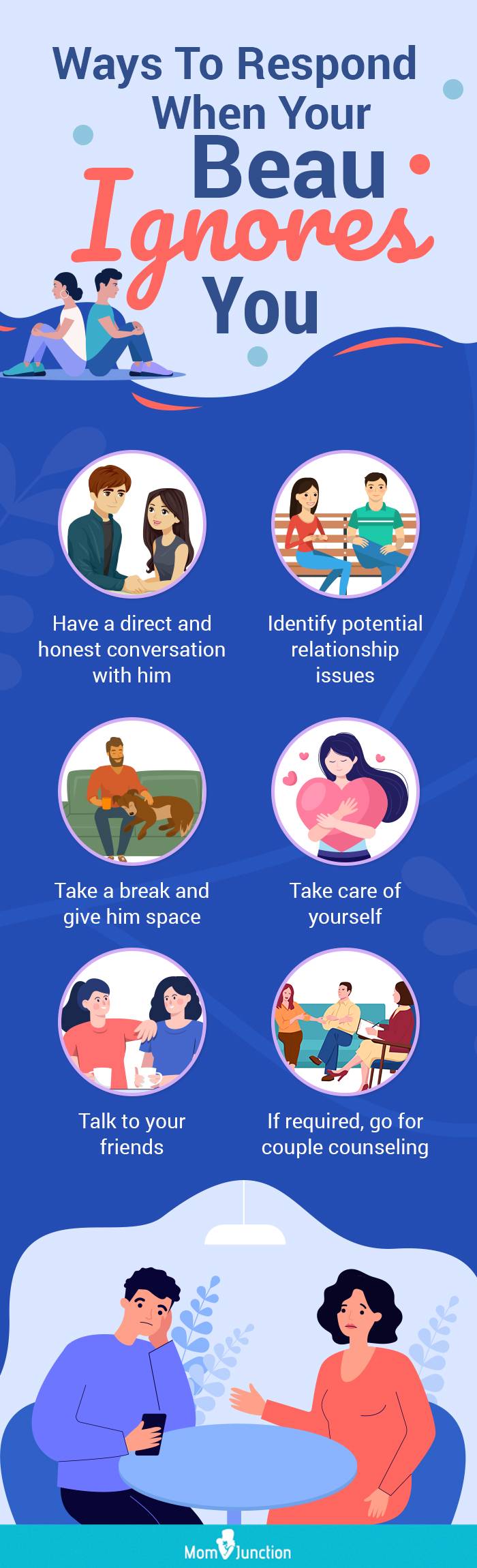 ways to respond when your beau ignores you (infographic)