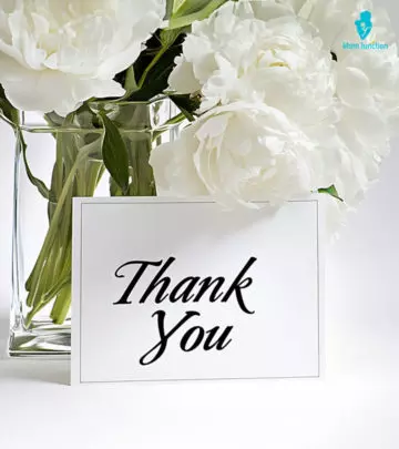 A girl writing a thank you message for her friends