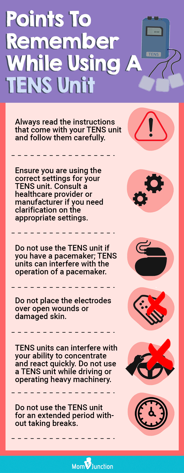 Points To Remember While Using A TENS Unit (infographic)