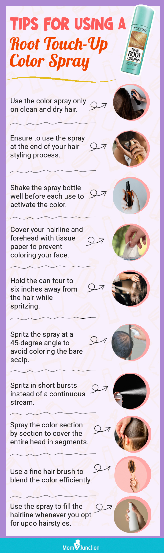 Tips For Using A Root Touch-Up Color Spray (infographic)