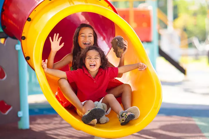 Allowing Them To Sit On Your Lap On The Slide