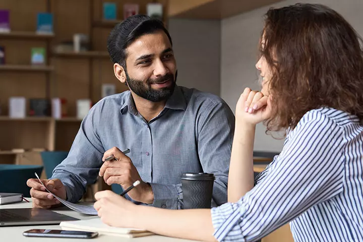 An approachable male coworker