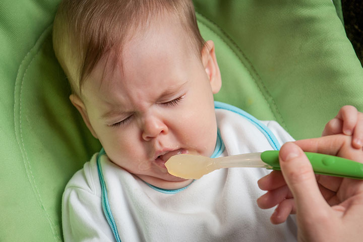 Babies stick their tongue out when they are not ready for solids