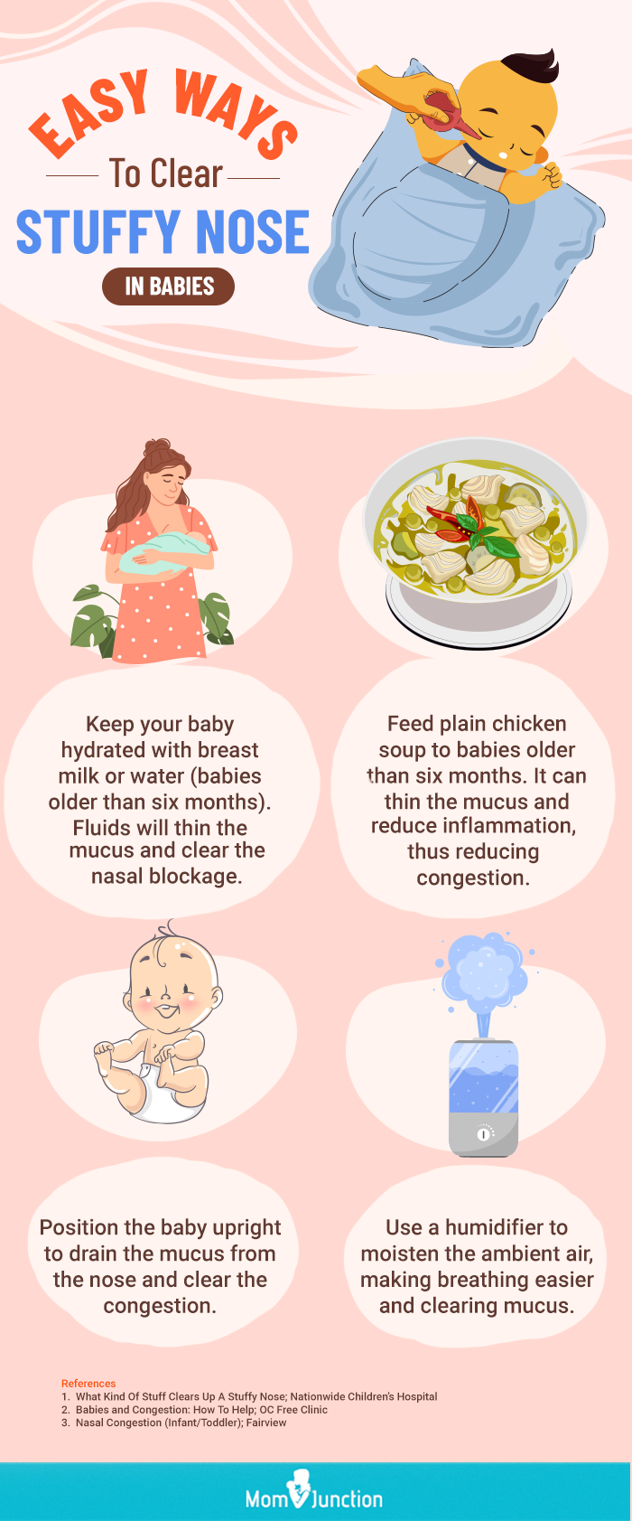 ways to clear stuffy nose in babies (infographic)