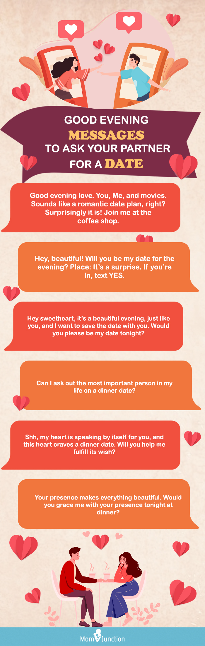 good evening love messages to ask for a date (infographic)