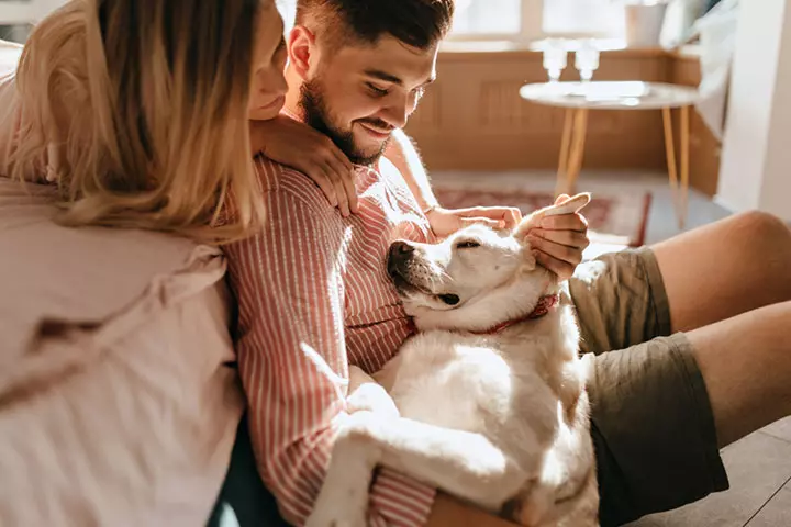 He loves playing with his woman's pets