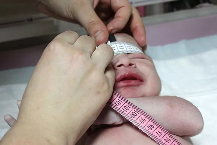 Head circumference of a premature infant