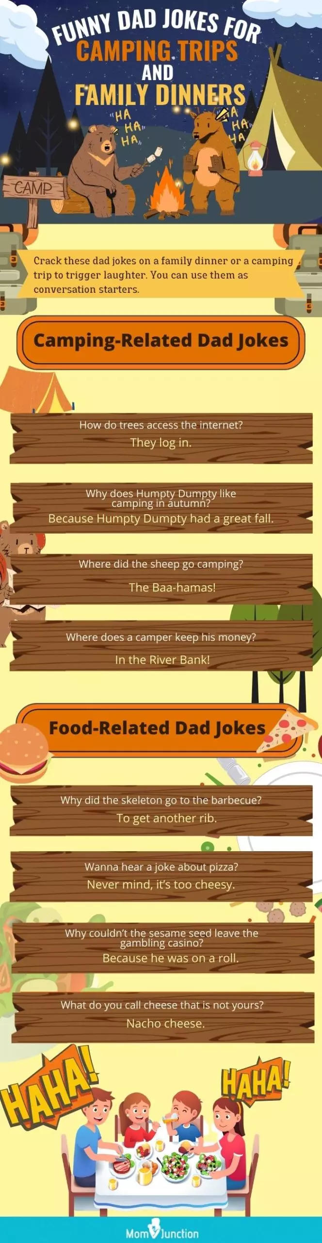 dad jokes for camping and mealtimes (infographic)