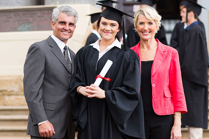 Parents with graduate daughter