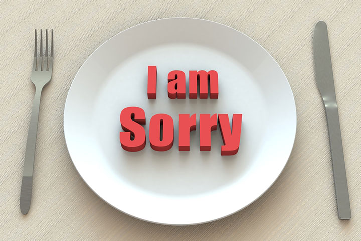 Saying sorry over a dinner meeting