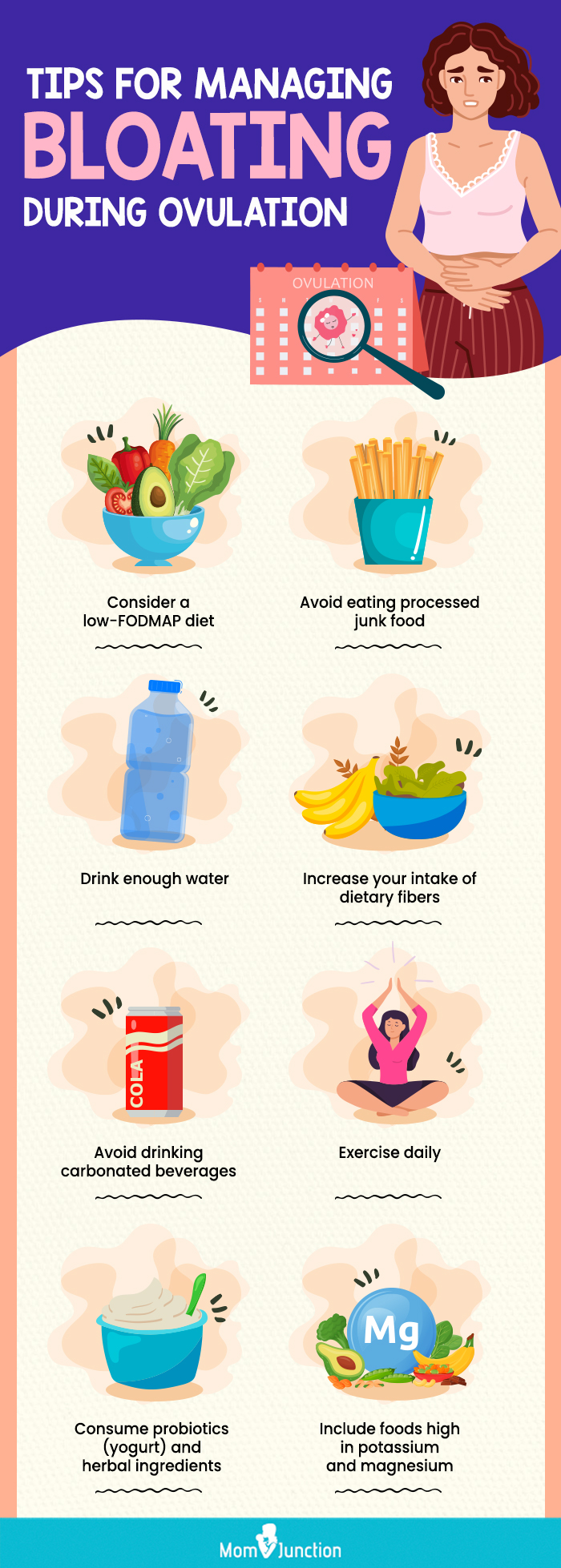 tips for managing bloating during ovulation [infographic]