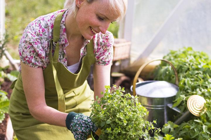 Woman enjoys gardening as a hobby