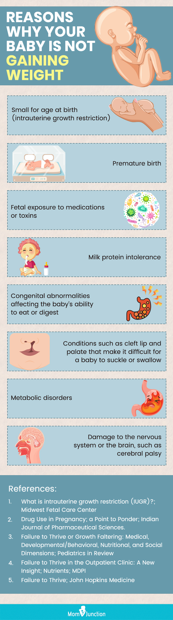 reasons for a baby not gaining weight (infographic)