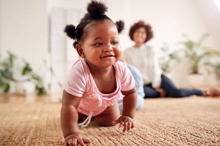 10-month-old crawls well.