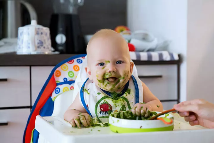 A baby with persistent extrusion reflex may display messy eating.