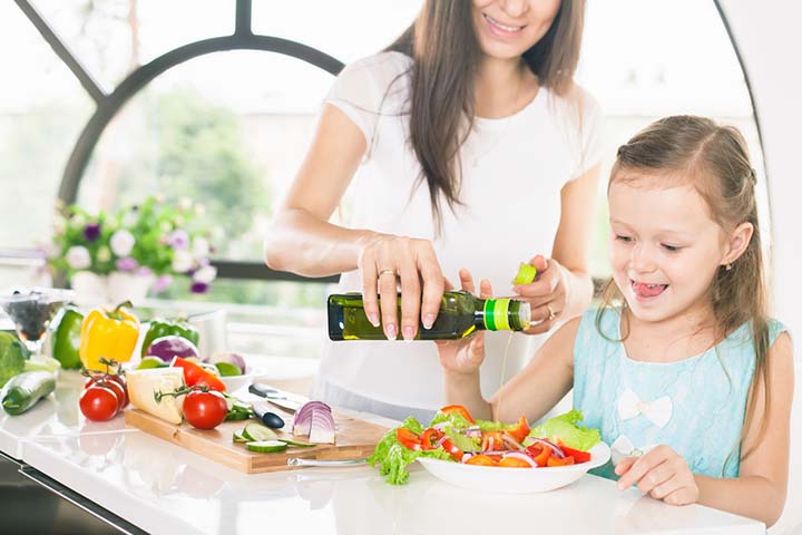 Add extra virgin olive oil to your child's salad