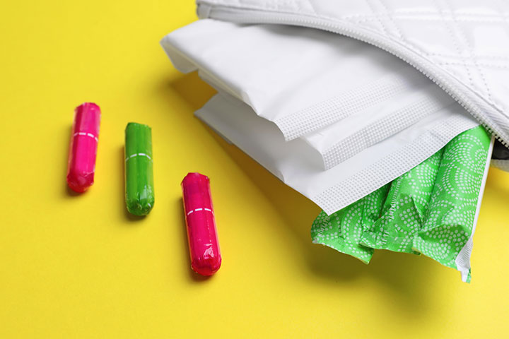 Always carry sanitary products like pads and liners