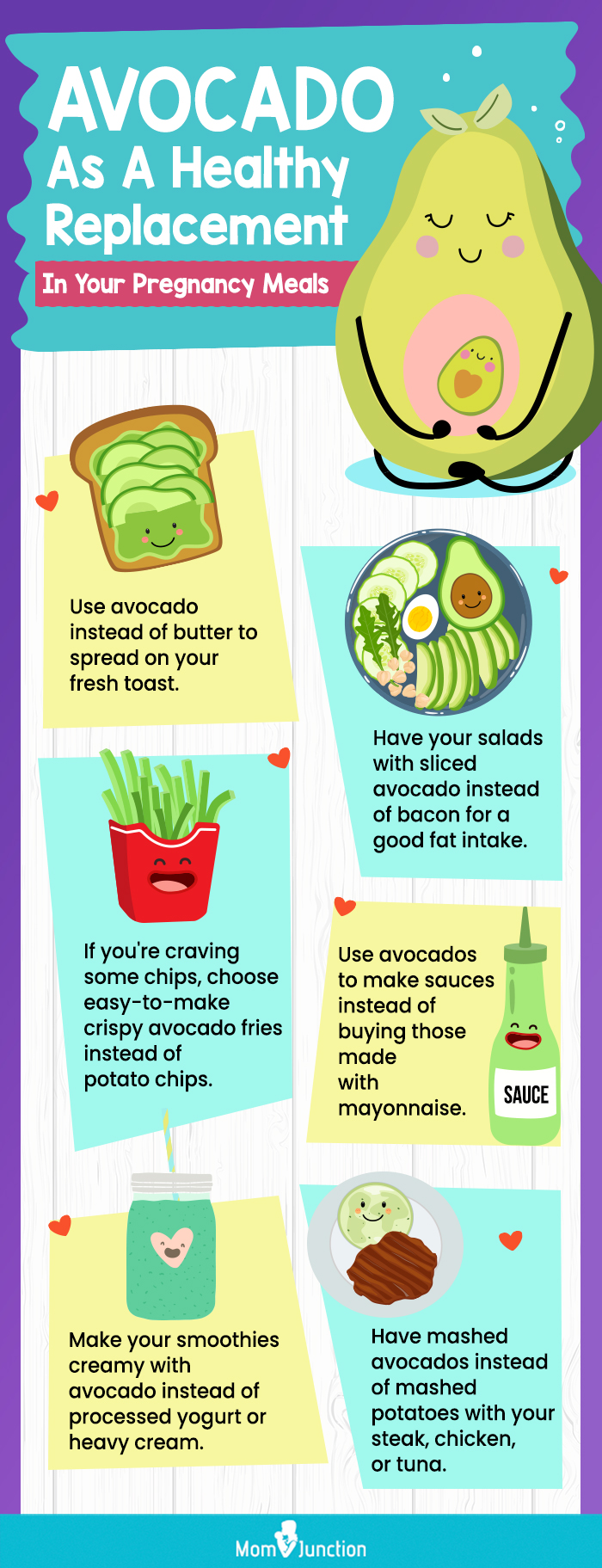 avocado as a healthy replacement in your pregnancy meals (infographic)