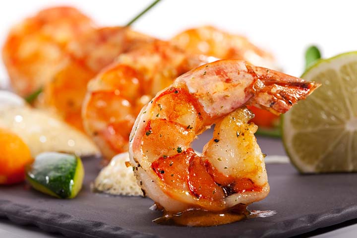 Avoid undercooked seafood like prawn during pregnancy