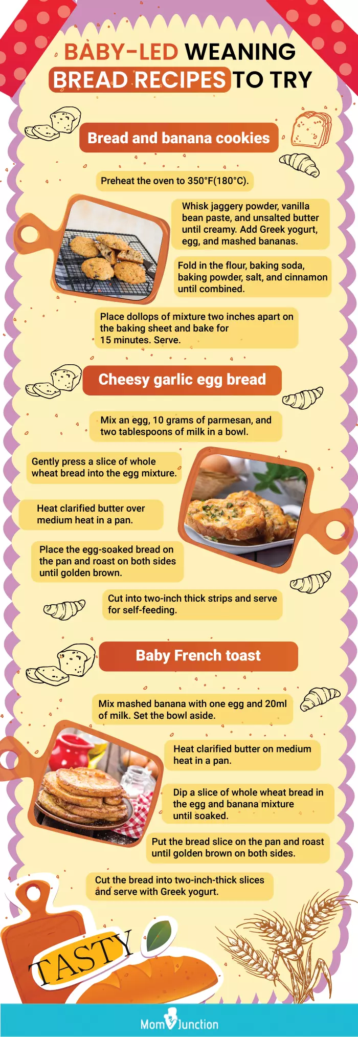 baby led weaning bread recipes to try (infographic)